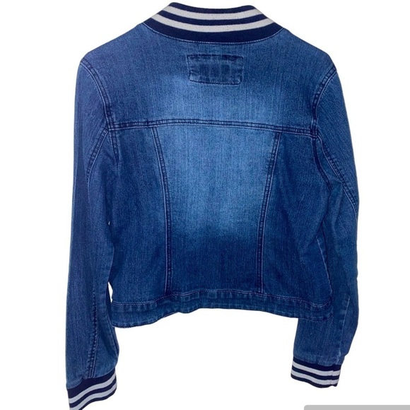 RUE21 Blue Denim Stripe Jacket Size L - Picture 2 of 5
